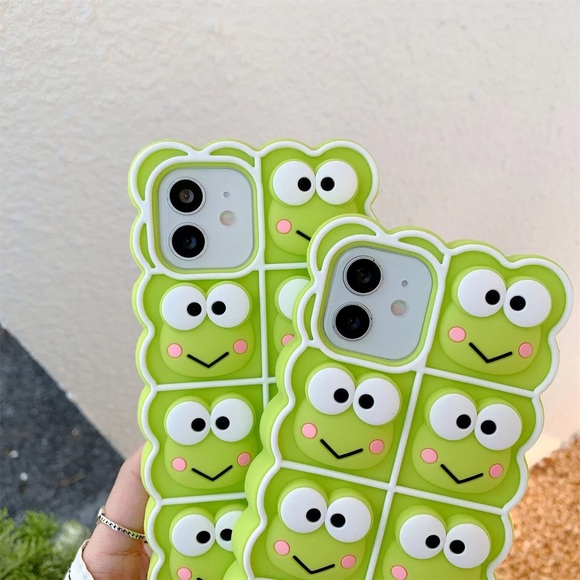 3D Frog Keroppi Bubble Silicone iPhone Case - Picture 5 of 6